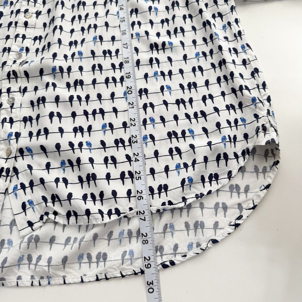 Jane and Delancey Womens Plus 1X Bird Print Button Up Shirt Roll Tab Sleeve Top - Picture 11 of 11